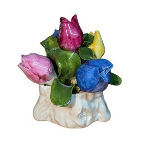 Vintage Aynsley Bone China May Tulip Figurine - Multicolor Flowers - England